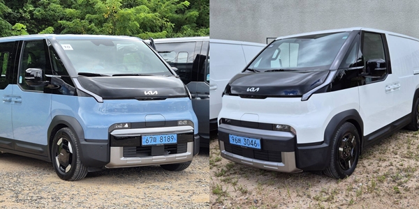 기아 PBV 모델 PV5의 패신저(왼쪽) 모델과 카고 모델. / 사진=최동훈 기자