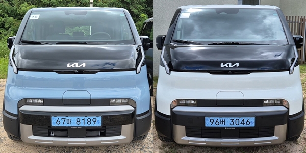 PV5의 패신저 모델(위)과 카고 모델의 전면부. / 사진=최동훈 기자