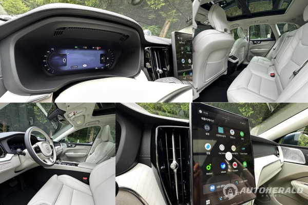 볼보의 신형 XC60 실내는 이전보다 고급감이 강조됐다(오토헤럴드 김훈기 기자)