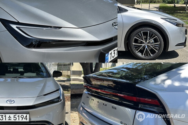 프리우스 HEV AWD XLE는 이전 세대에 비해 눈에 띄게 역동적 디자인을 선보인다(오토헤럴드 김훈기 기자)