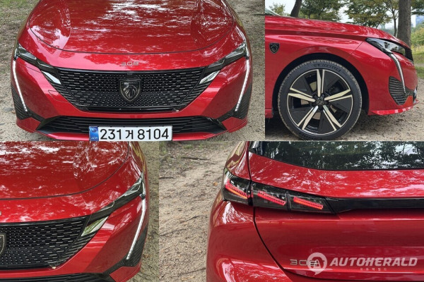 푸조 308 스마트 하이브리드는 외관 디자인에서 기존 경쟁 해치백보다 역동적인 디자인이 특징이다(오토헤럴드 김훈기 기자)